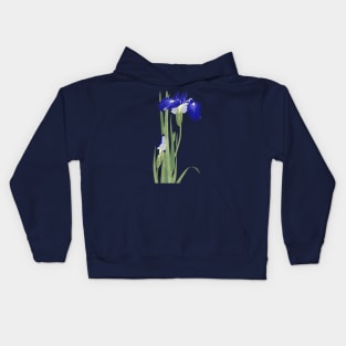 Blue Irises by Ohara Koson Kids Hoodie